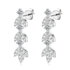 925 Sterling Silver Moissanite Leaf Drop Earrings For Women Anti-Allergy Gift BandsCo Straps