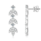 925 Sterling Silver Moissanite Leaf Drop Earrings For Women Anti-Allergy Gift BandsCo Straps