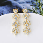 925 Sterling Silver Moissanite Leaf Drop Earrings For Women Anti-Allergy Gift BandsCo Straps