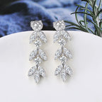 925 Sterling Silver Moissanite Leaf Drop Earrings For Women Anti-Allergy Gift BandsCo Straps