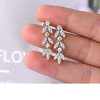 925 Sterling Silver Moissanite Leaf Drop Earrings For Women Anti-Allergy Gift BandsCo Straps