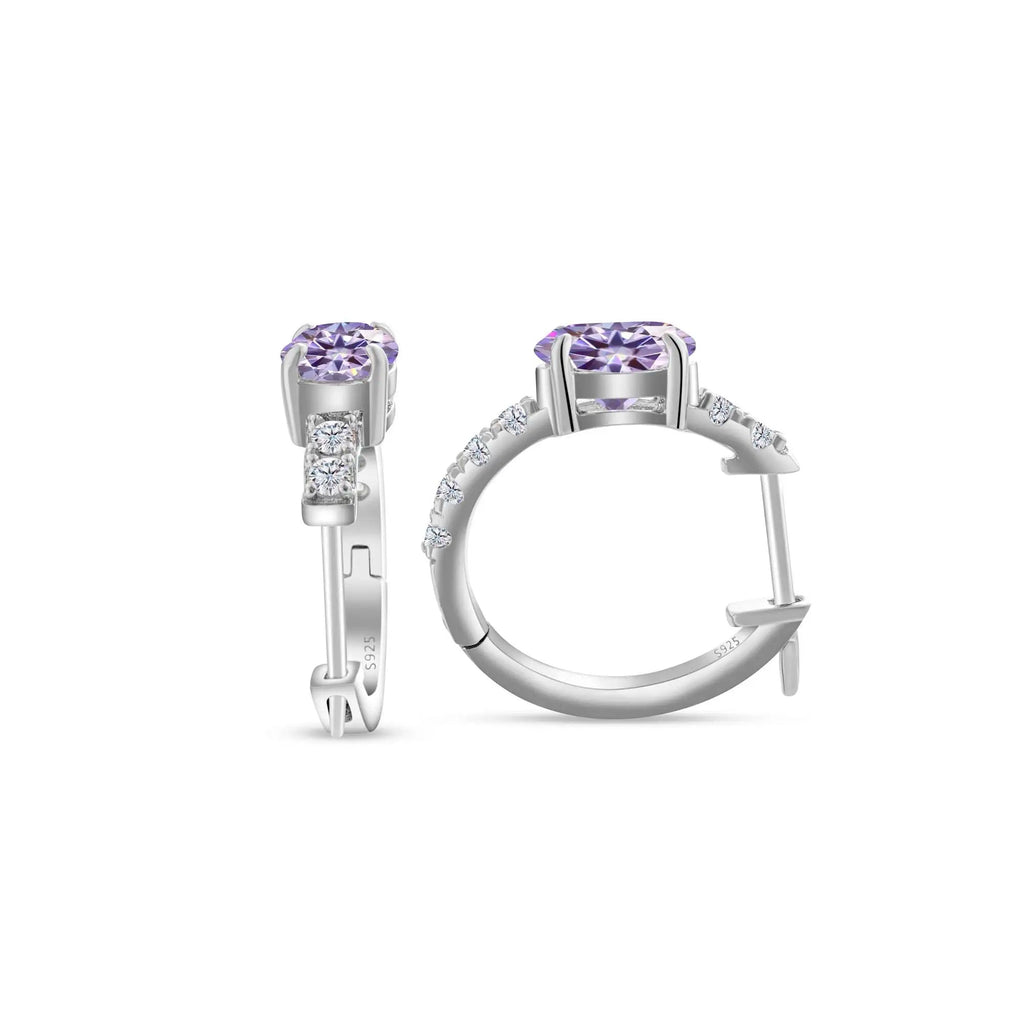 925 Sterling Silver Moissanite 1 Ct Oval Stud Earrings For Women GIA BandsCo Straps