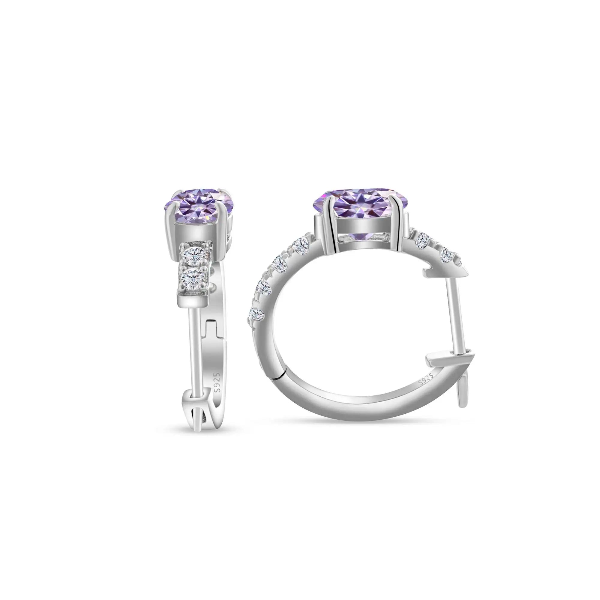 925 Sterling Silver Moissanite 1 Ct Oval Stud Earrings For Women GIA BandsCo Straps