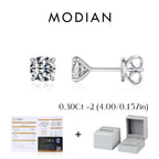 925 Sterling Silver Moissanite Round Stud Earrings D Color Sparkling BandsCo Straps