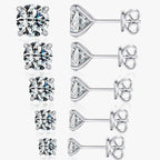 925 Sterling Silver Moissanite Round Stud Earrings D Color Sparkling BandsCo Straps