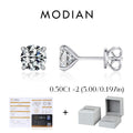 925 Sterling Silver Moissanite Round Stud Earrings D Color Sparkling BandsCo Straps