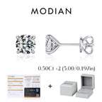 925 Sterling Silver Moissanite Round Stud Earrings D Color Sparkling BandsCo Straps