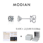 925 Sterling Silver Moissanite Round Stud Earrings D Color Sparkling BandsCo Straps