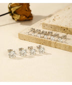 925 Sterling Silver Moissanite Round Stud Earrings D Color Sparkling BandsCo Straps