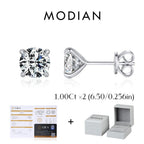 925 Sterling Silver Moissanite Round Stud Earrings D Color Sparkling BandsCo Straps