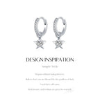 925 Sterling Silver Moissanite Star Hoop Earrings D Color Shiny For Women BandsCo Straps