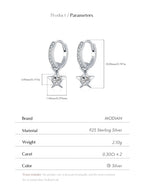 925 Sterling Silver Moissanite Star Hoop Earrings D Color Shiny For Women BandsCo Straps
