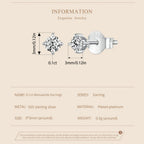 925 Sterling Silver Moissanite Stud Earrings VVS1 Lab Diamond Gift Unisex Party BandsCo Straps