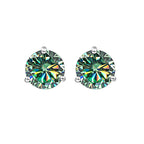 925 Sterling Silver Moissanite Stud Earrings 0.5CT 1CT Women Classic BandsCo Straps