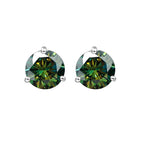 925 Sterling Silver Moissanite Stud Earrings 0.5CT 1CT Women Classic BandsCo Straps
