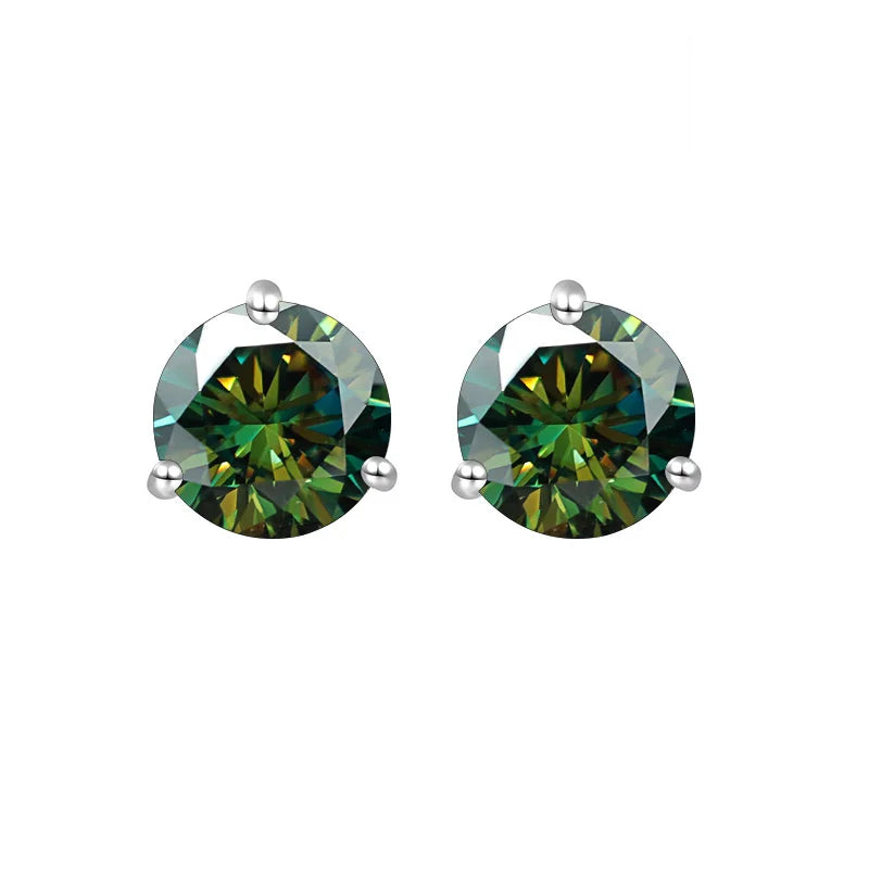 925 Sterling Silver Moissanite Stud Earrings 0.5CT 1CT Women Classic BandsCo Straps
