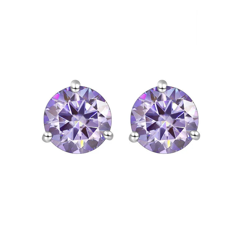 925 Sterling Silver Moissanite Stud Earrings 0.5CT 1CT Women Classic BandsCo Straps