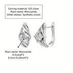 925 Sterling Silver 0.5ct Moissanite Stud Earrings For Couples Women Men BandsCo Straps