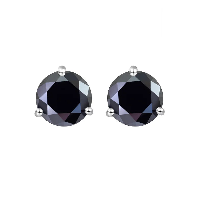 925 Sterling Silver Moissanite Stud Earrings 0.5CT 1CT Women Classic BandsCo Straps