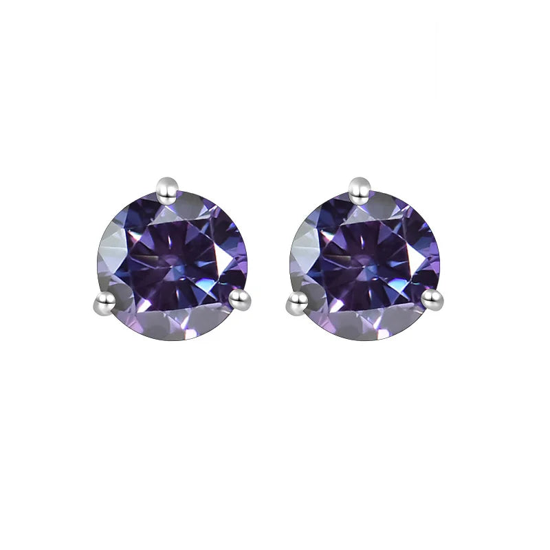 925 Sterling Silver Moissanite Stud Earrings 0.5CT 1CT Women Classic BandsCo Straps