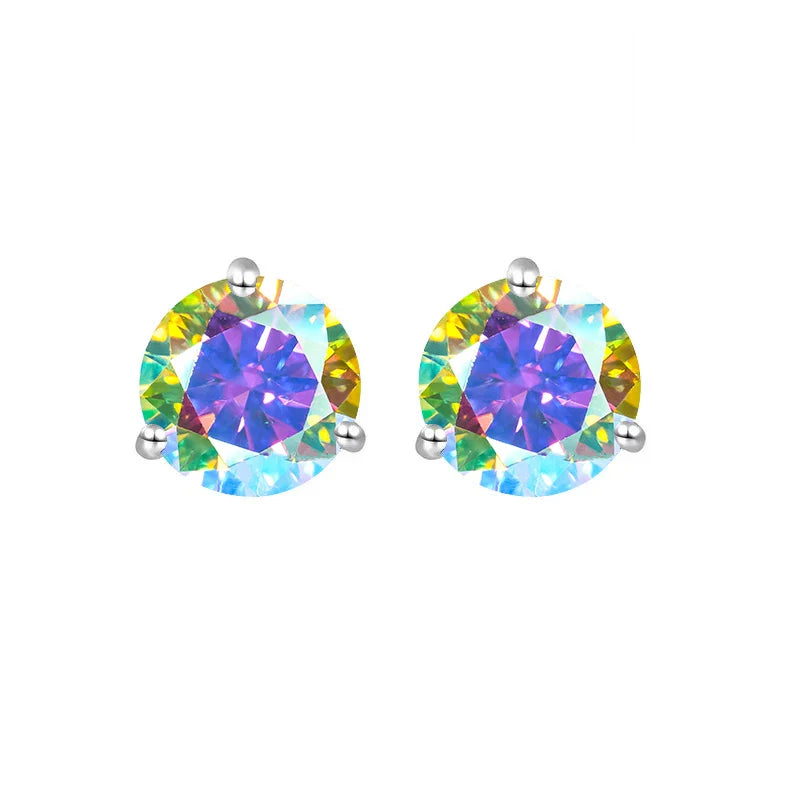 925 Sterling Silver Moissanite Stud Earrings 0.5CT 1CT Women Classic BandsCo Straps