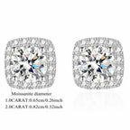 925 Sterling Silver Moissanite Stud Earrings 1-2 Carat Couples Men Women Gift BandsCo Straps