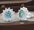 925 Sterling Silver Moissanite Stud Earrings With 1ct Moissanite Pendant BandsCo Straps