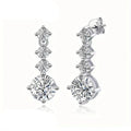 925 Sterling Silver Moissanite Stud Earrings 2.6ct Classic Simple Luxury BandsCo Straps