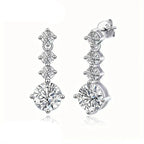 925 Sterling Silver Moissanite Stud Earrings 2.6ct Classic Simple Luxury BandsCo Straps