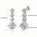 925 Sterling Silver Moissanite Stud Earrings 2.6ct Classic Simple Luxury BandsCo Straps