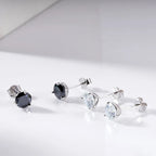 925 Sterling Silver Moissanite Stud Earrings 0.5CT 1CT Women Classic BandsCo Straps