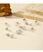 925 Sterling Silver Moissanite Round Stud Earrings D Color Sparkling BandsCo Straps