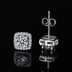 925 Sterling Silver Moissanite Stud Earrings 1-2 Carat Couples Men Women Gift BandsCo Straps