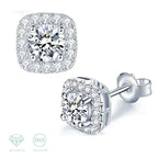 925 Sterling Silver Moissanite Stud Earrings 1-2 Carat Couples Men Women Gift BandsCo Straps