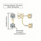 925 Sterling Silver 1ct Moissanite Stud Earrings Unisex Casual Daily BandsCo Straps