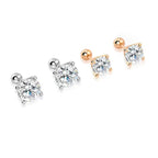 925 Sterling Silver Moissanite Stud Earrings 0.3-1ct Four-Claw Screw Back BandsCo Straps