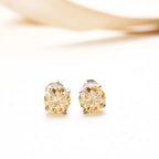 925 Sterling Silver Moissanite Stud Earrings 0.5-1Ct VVS1 Light Yellow BandsCo Straps