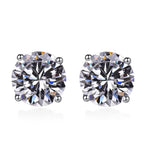 925 Sterling Silver Moissanite Stud Earrings - Round 1ctw Engagement Gift BandsCo Straps