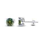 925 Sterling Silver Moissanite Stud Earrings - Round 1ctw Engagement Gift BandsCo Straps