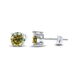 925 Sterling Silver Moissanite Stud Earrings - Round 1ctw Engagement Gift BandsCo Straps