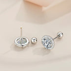 925 Sterling Silver Moissanite Stud Earrings 0.5/1 Ct Round Screw Unisex BandsCo Straps