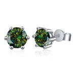 925 Sterling Silver Moissanite Stud Earrings Round VVS1 Pink Yellow Gift BandsCo Straps