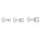 925 Sterling Silver Moissanite Stud Earrings Screw Back Four Claw Small Classic Fashion Jewelry BandsCo Straps