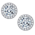 925 Sterling Silver Moissanite Stud Earrings 0.5/1 Ct Round Screw Unisex BandsCo Straps