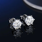 925 Sterling Silver Moissanite Stud Earrings VVS1 Cut GRA Certificate Unisex BandsCo Straps