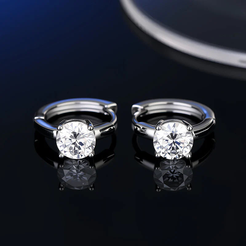 925 Sterling Silver Moissanite Stud Earrings VVS1 Cut GRA Certificate Unisex BandsCo Straps
