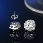 925 Sterling Silver Moissanite Stud Earrings VVS1 Cut GRA Certificate Unisex BandsCo Straps