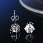 925 Sterling Silver Moissanite Stud Earrings VVS1 Cut GRA Certificate Unisex BandsCo Straps