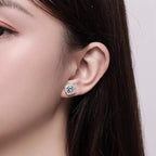 925 Sterling Silver Moissanite Stud Earrings VVS1 Cut GRA Certificate Unisex BandsCo Straps