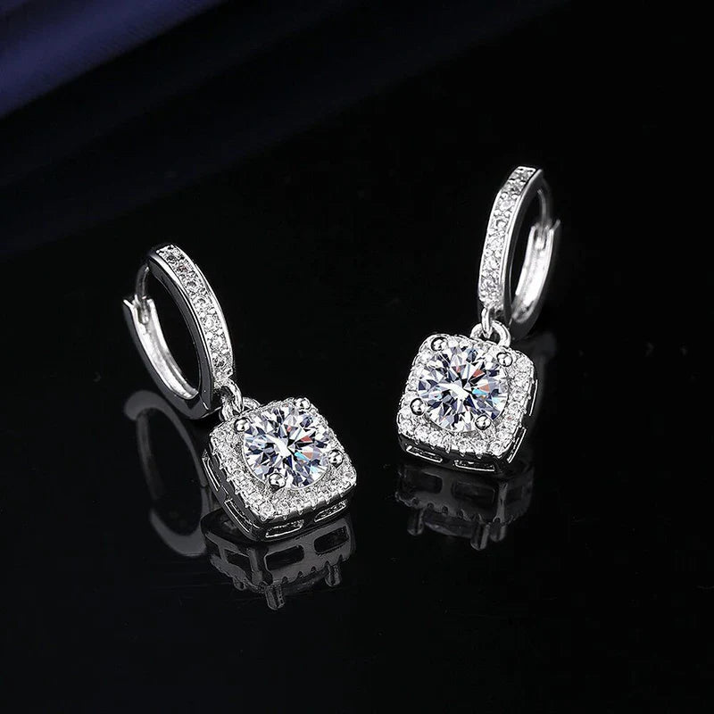 925 Sterling Silver Moissanite Stud Earrings VVS1 Cut GRA Certificate Unisex BandsCo Straps
